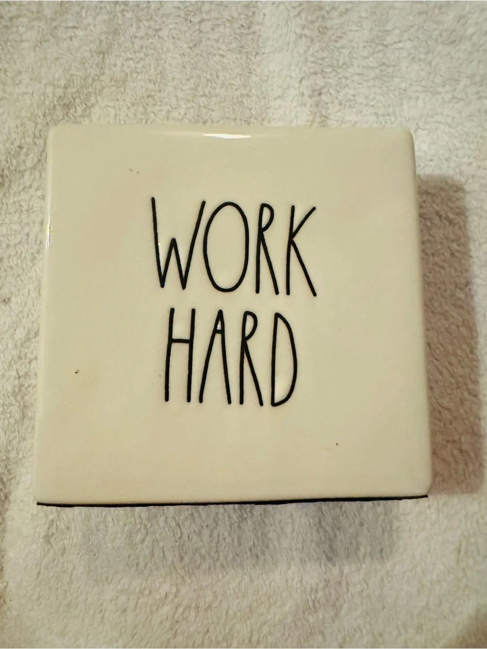Work Hard - Play Hard Reversible Ceramic  Decor